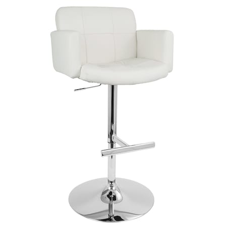 Stout Adjustable Swivel Barstool And White Faux Leather